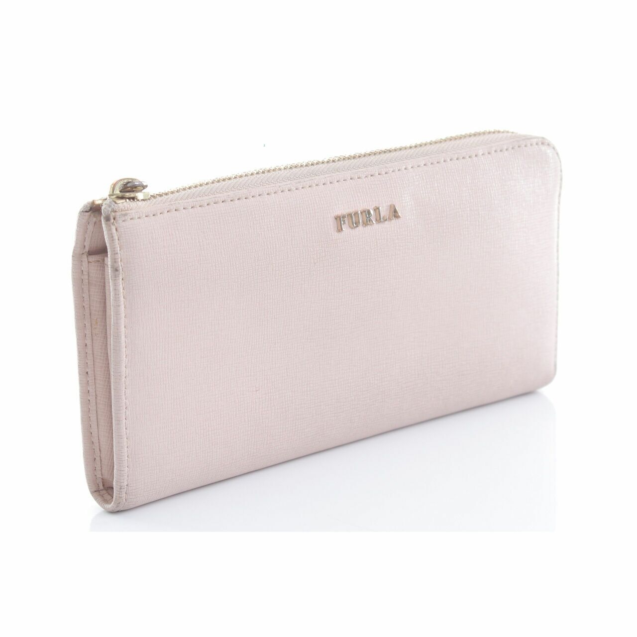 Furla All Around Zip Continental Soft Pink Leather Long Wallet