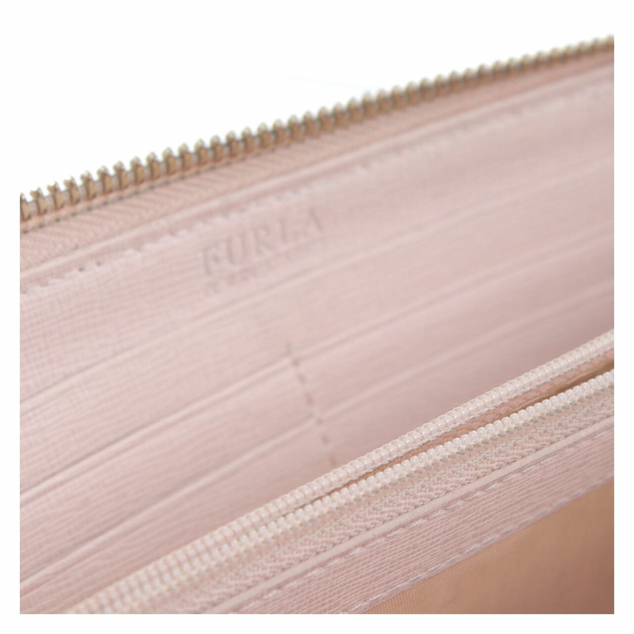 Furla All Around Zip Continental Soft Pink Leather Long Wallet