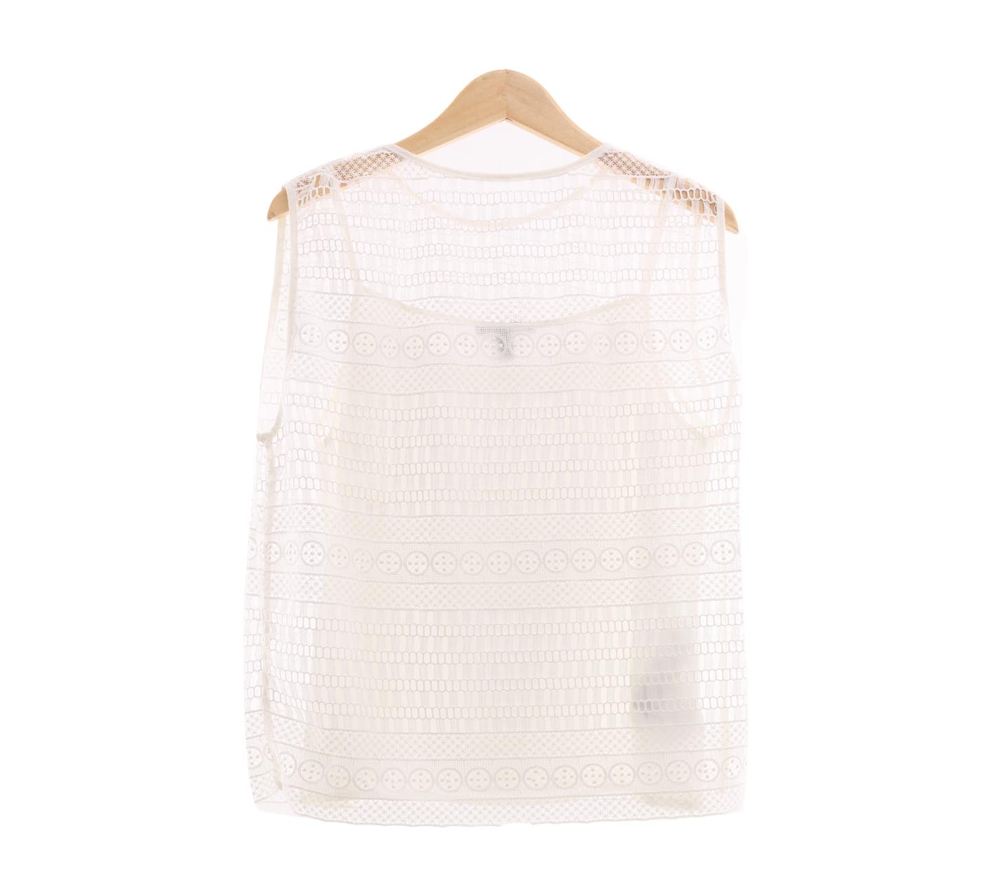 Mango White Perforated Sleeveless