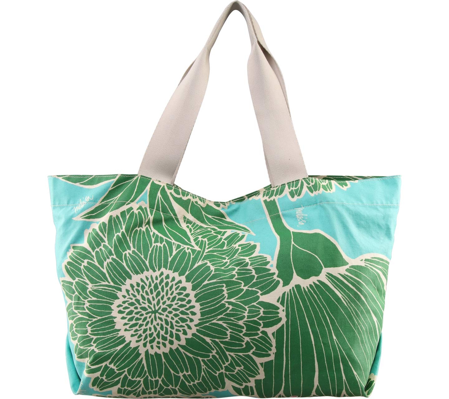 Tulisan Floral 3 Tone Tote Bag