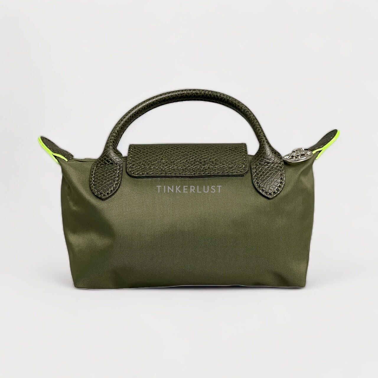 Longchamp Le Pliage Green Forest Top-Handle Pouch