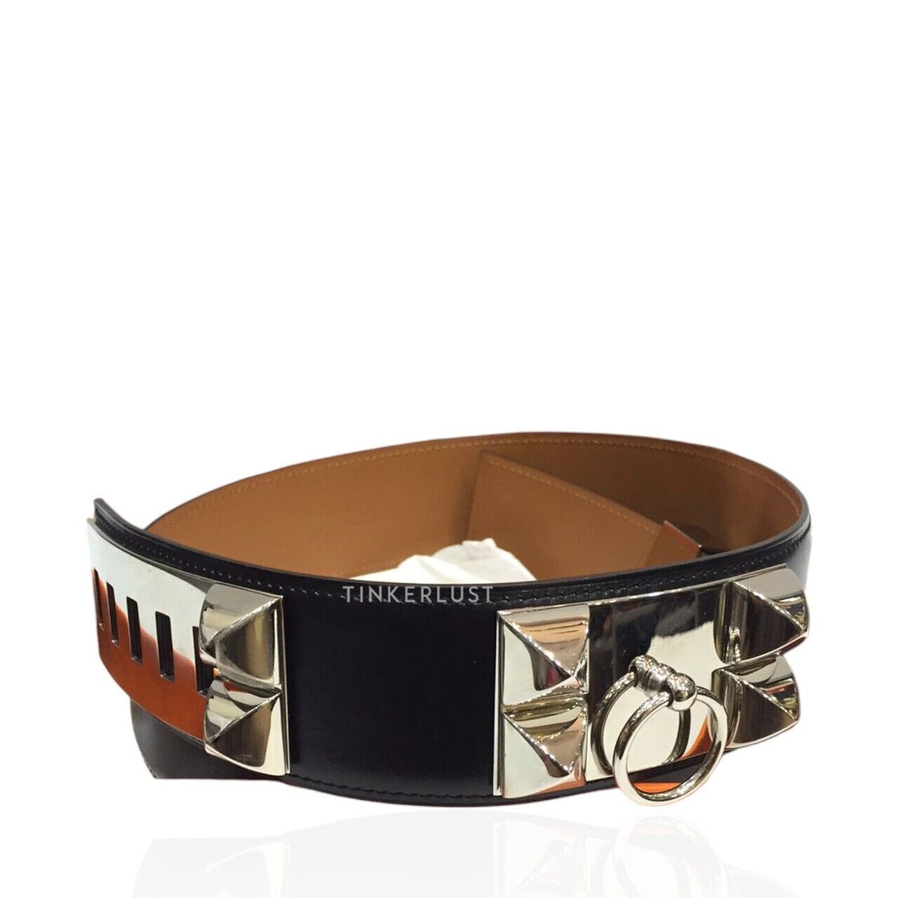 Hermes Collier De Chain Black/Brown Swift #N Square 2010 Bracelet