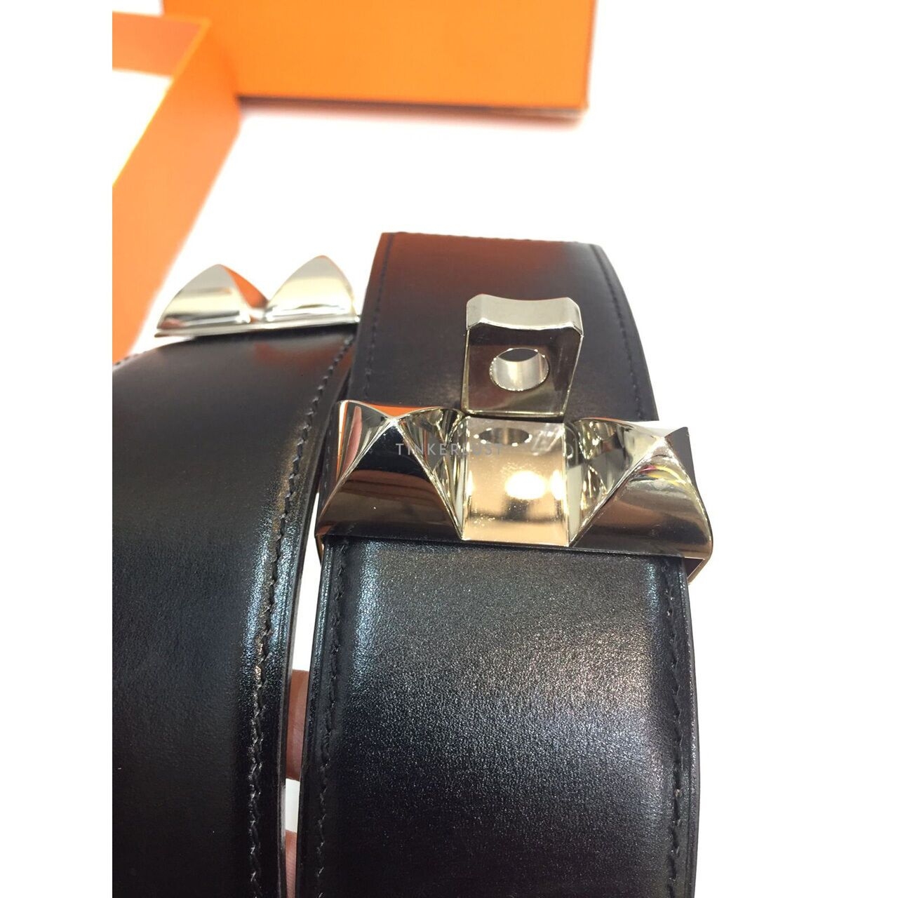 Hermes Collier De Chain Black/Brown Swift #N Square 2010 Bracelet