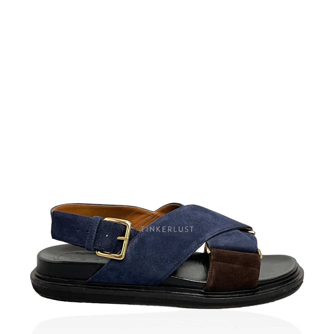 Marni Brown & Blue Crossed Sandals