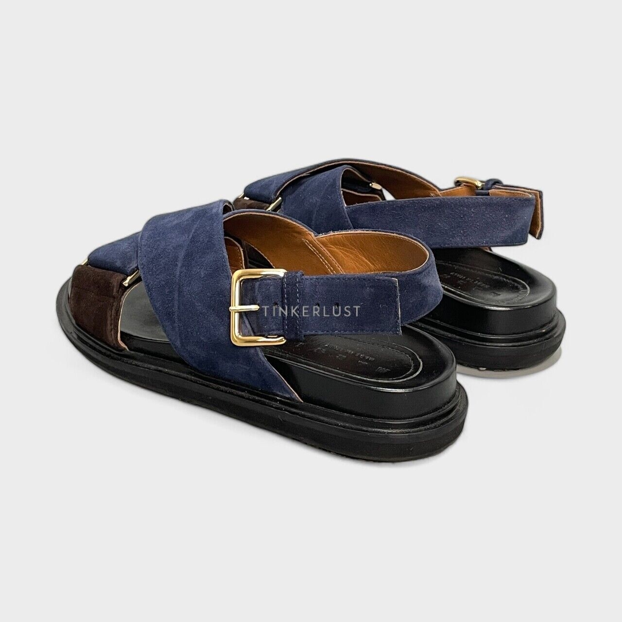 Marni Brown & Blue Crossed Sandals