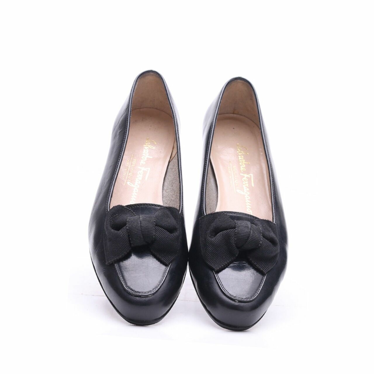 Salvatore Ferragamo Black Flats Shoes