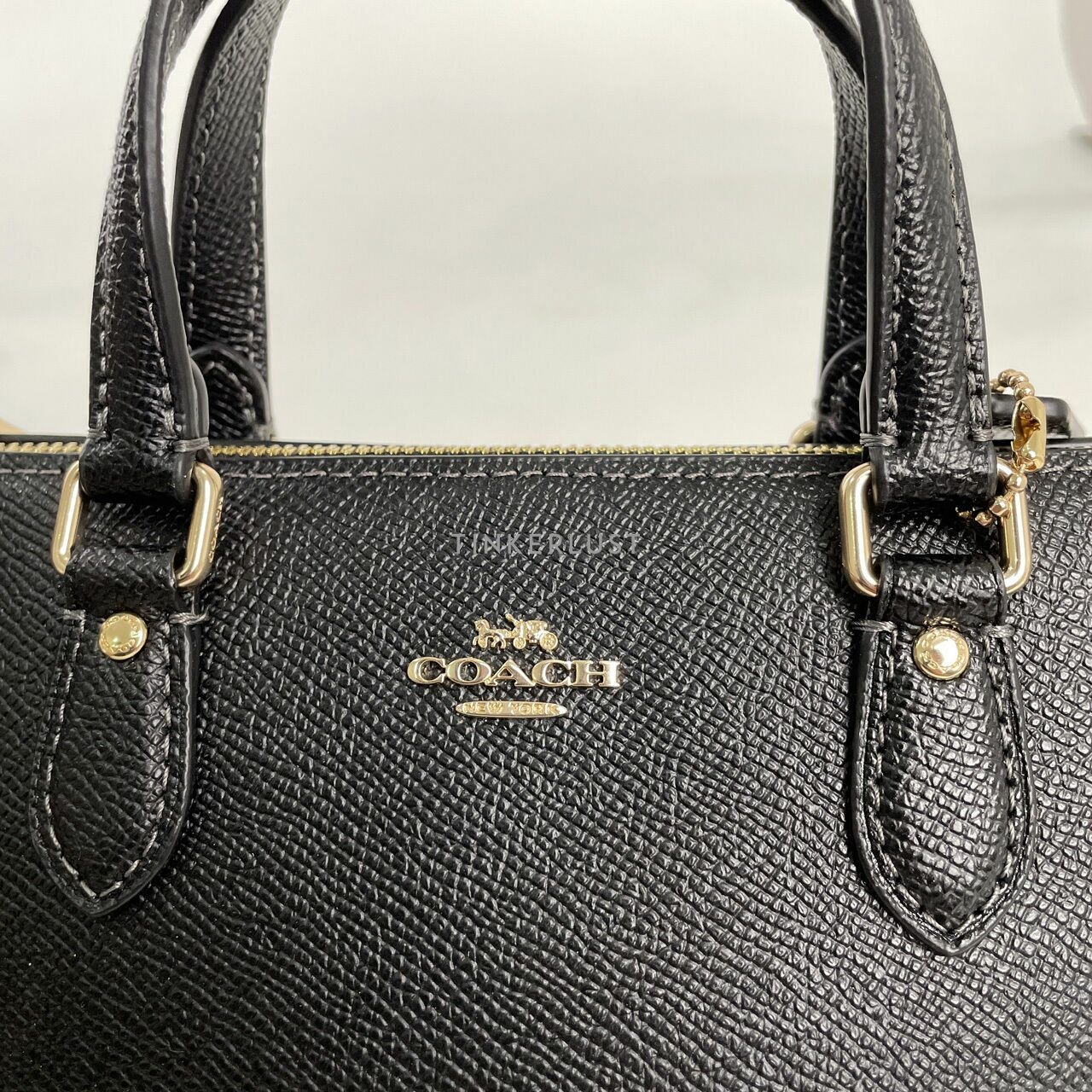 Coach CH198 Crossgrain Mini Gallery Crossbody Black Satchel