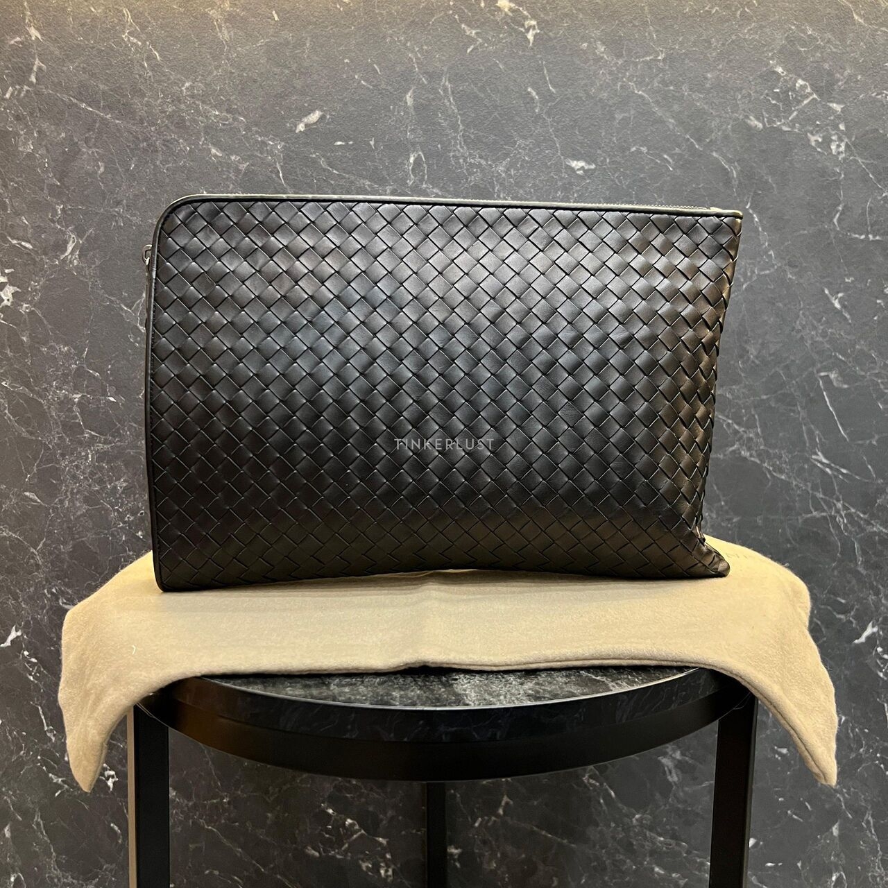 Bottega Veneta Intrecciato Weave Brown Clutch 