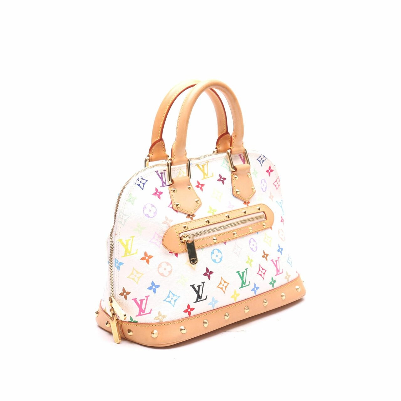  Louis Vuitton White Monogram Multicolore Alma Hand Bag