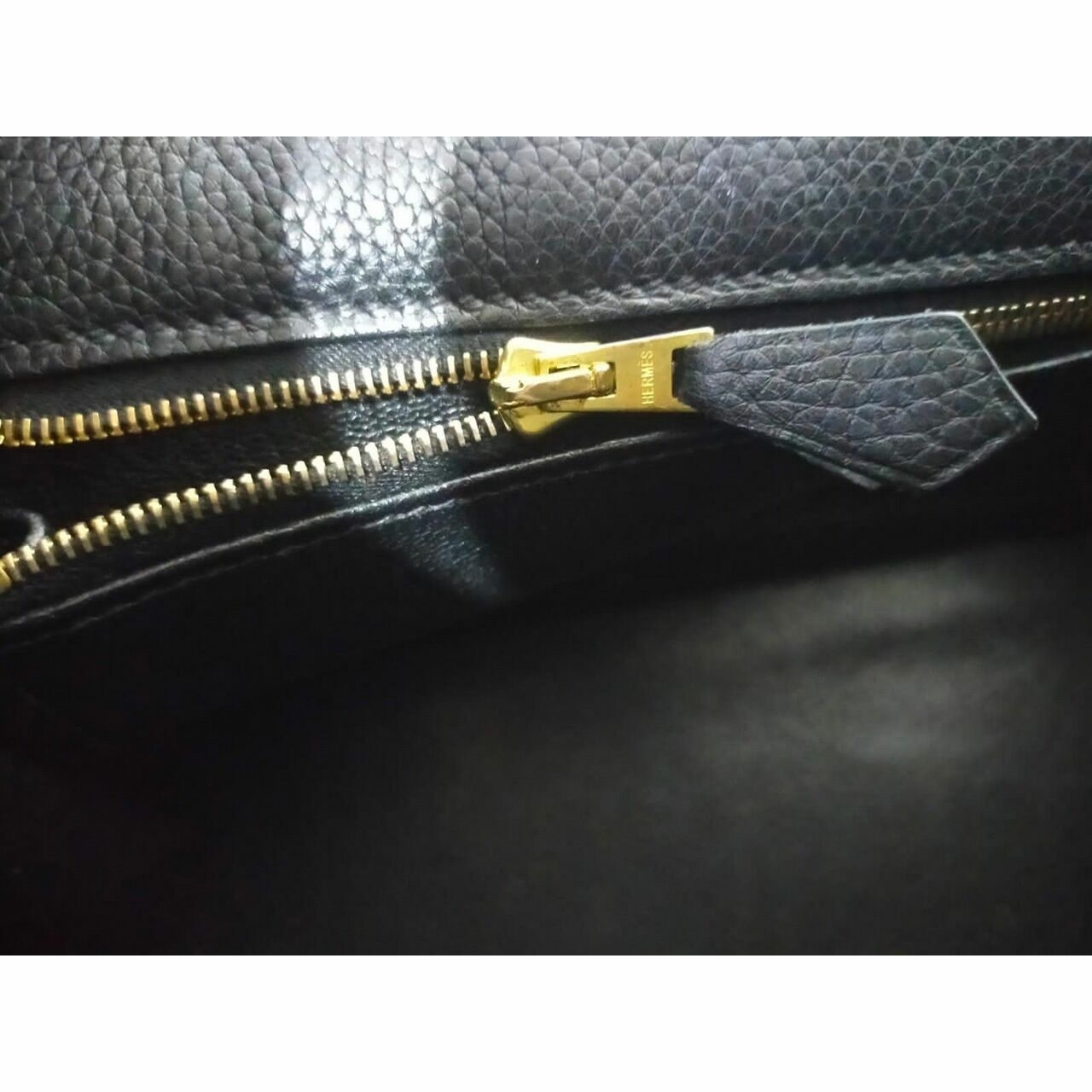 Hermes Kelly 35 Black Clemence GHW #K Satchel