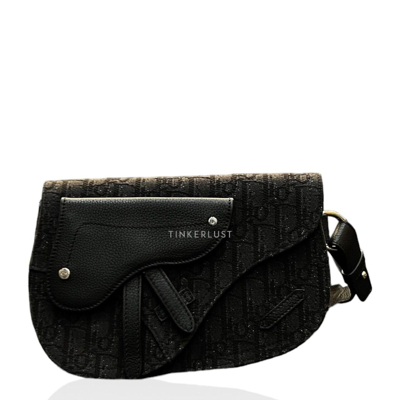 Christian Dior Oblique Jacquard Black Saddle Bag