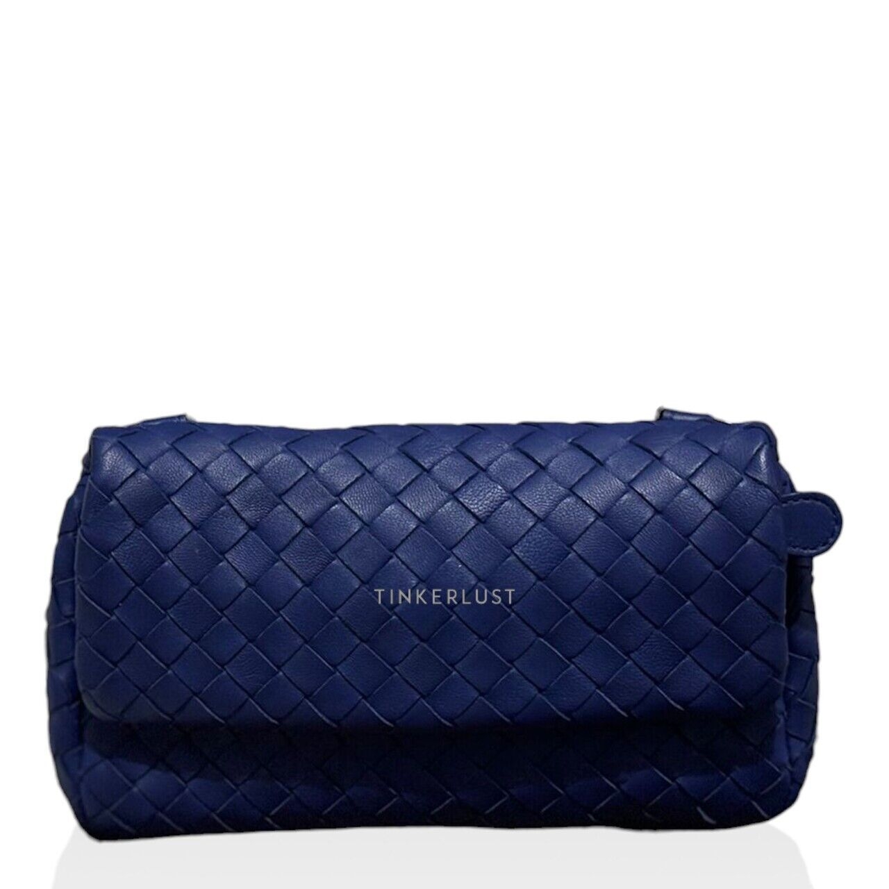 Bottega Veneta Intrecciato Flat Navy Nappa Leather Crossbody Bag