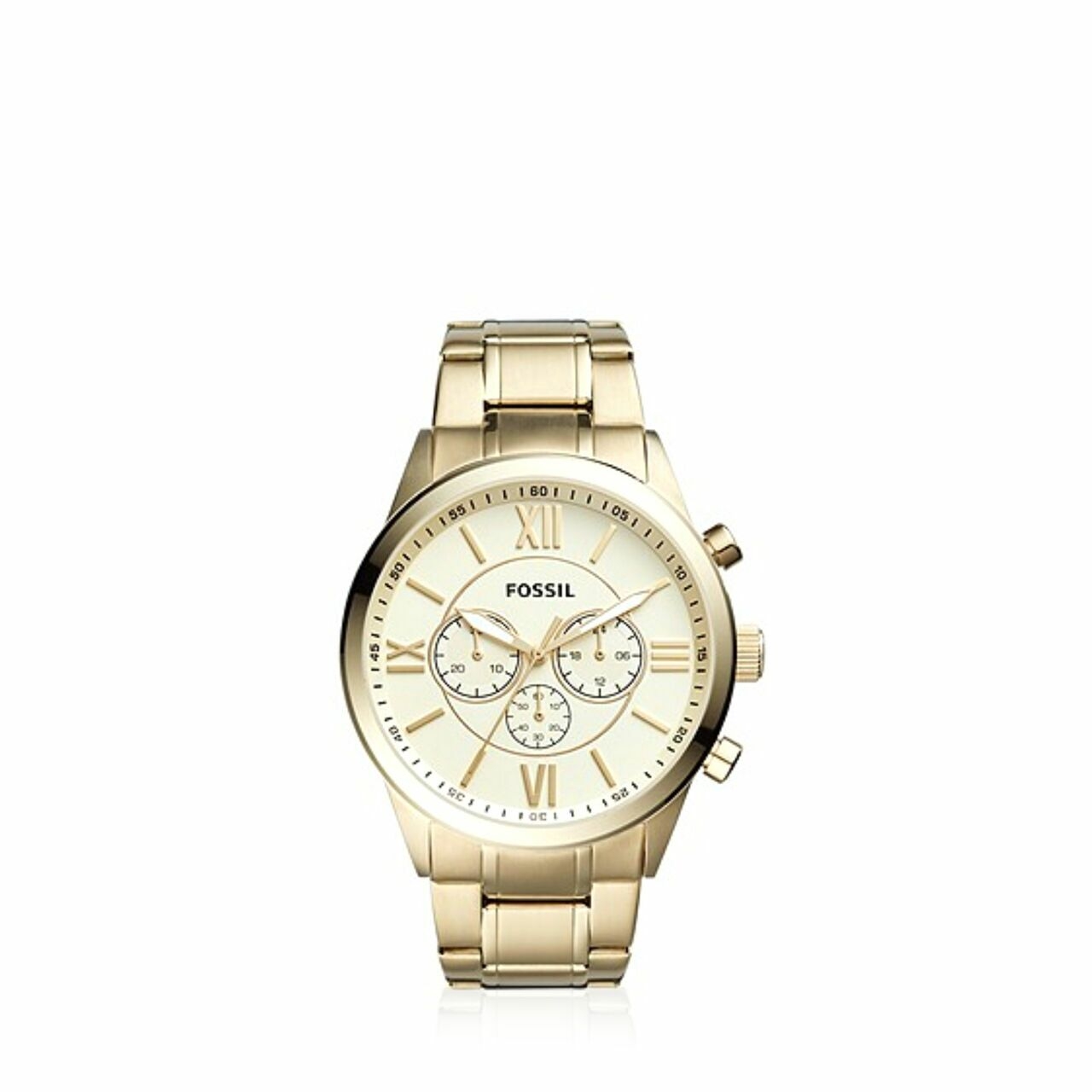 Fossil Bq1128ie Flynn Chronograph Steel Stainless Watch Gold-tone