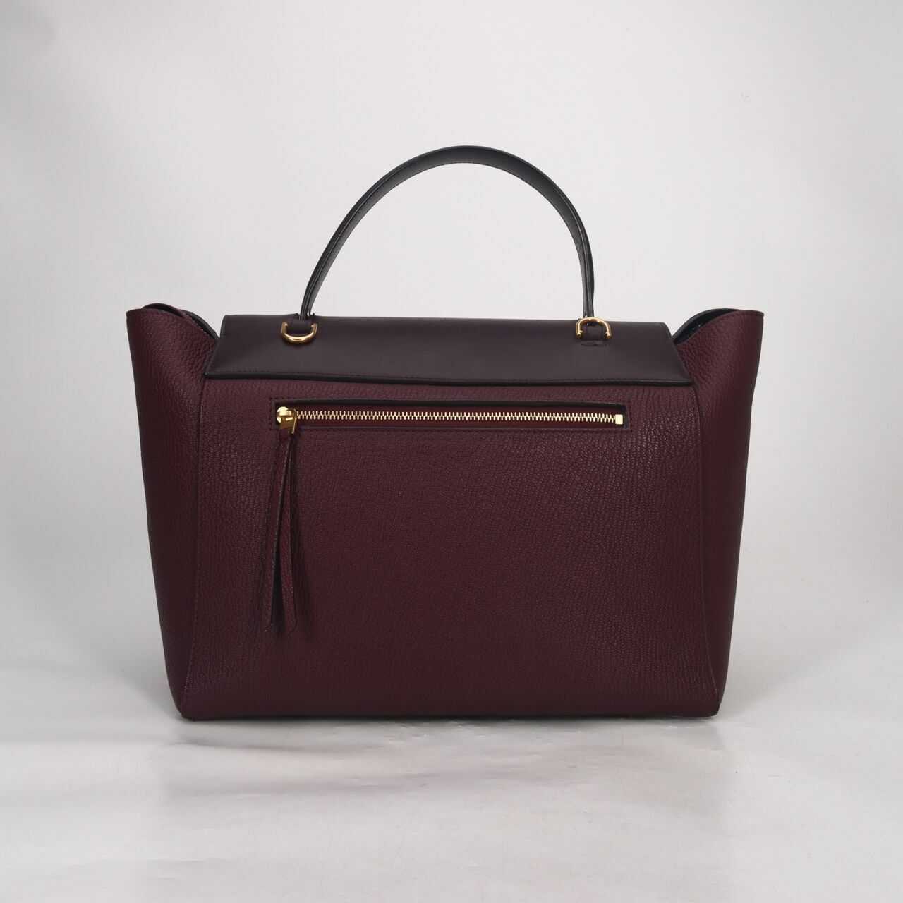 Celine Mini Belt Red Wine Grained Calfskin Satchel