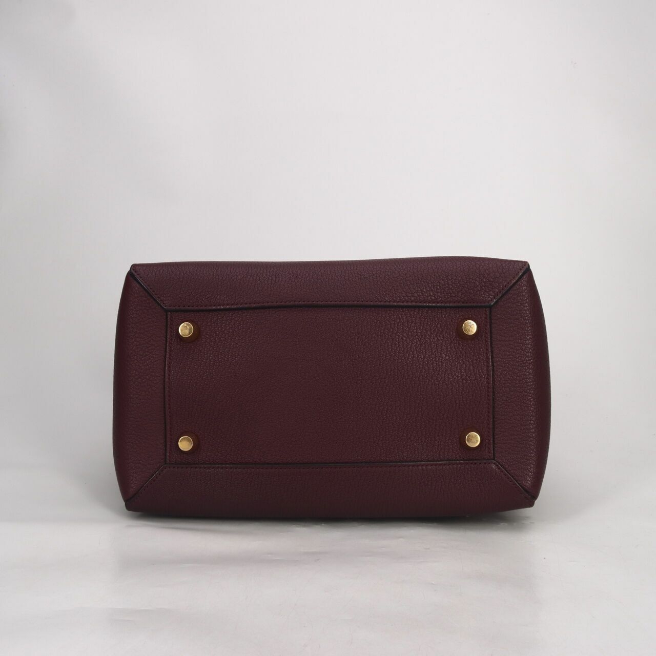 Celine Mini Belt Red Wine Grained Calfskin Satchel