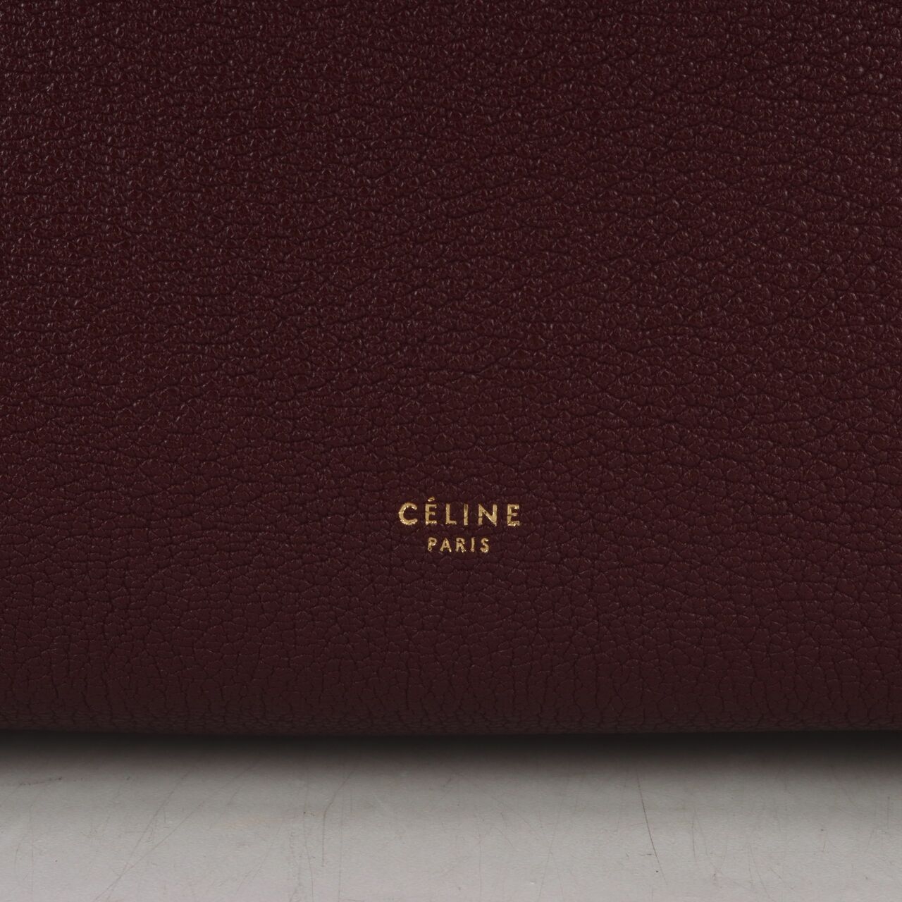 Celine Mini Belt Red Wine Grained Calfskin Satchel