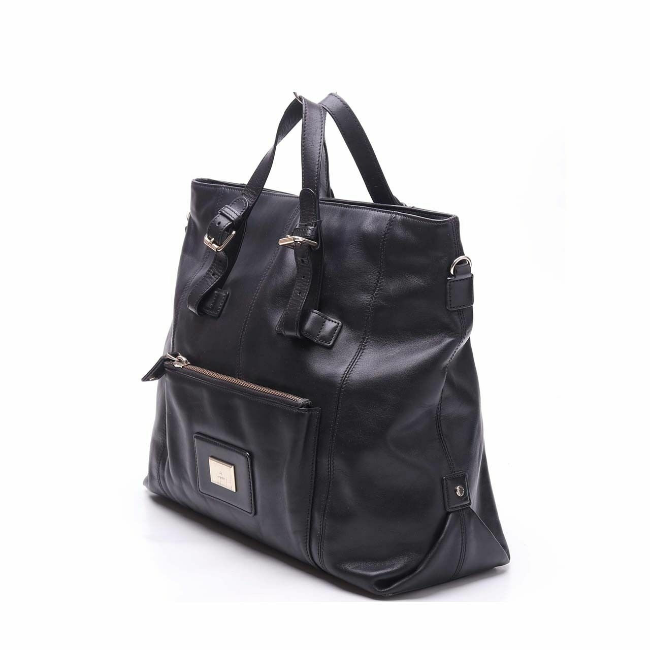 Aigner Black Leather Large Hand Bag