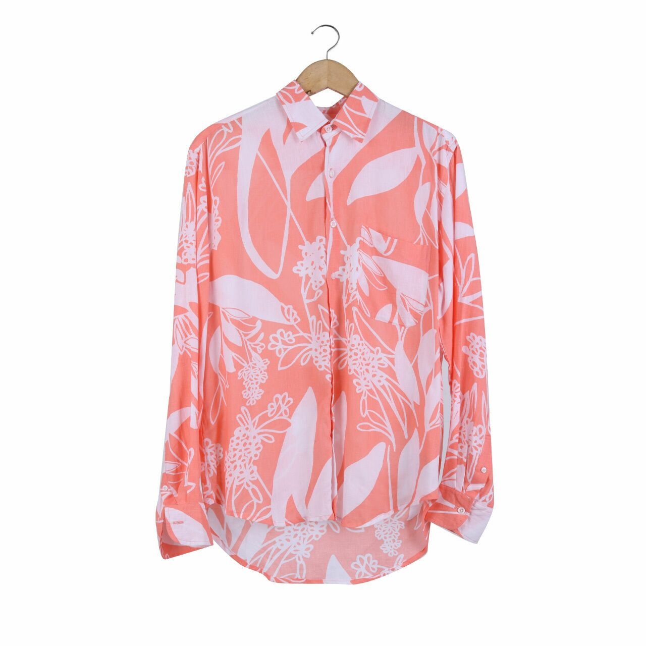 Private Collection White & Peach Patterned Shirt