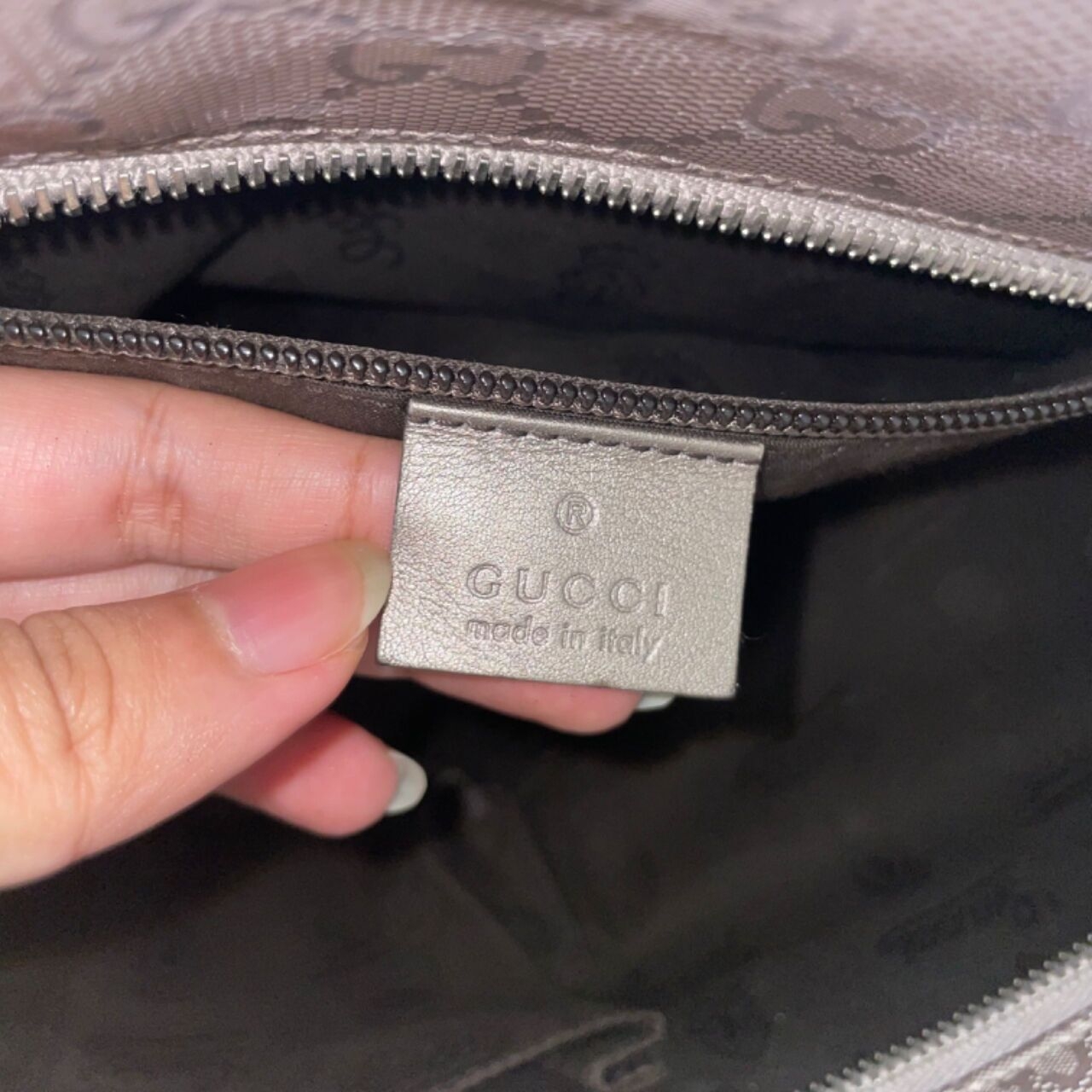 Gucci Silver Tote Bag