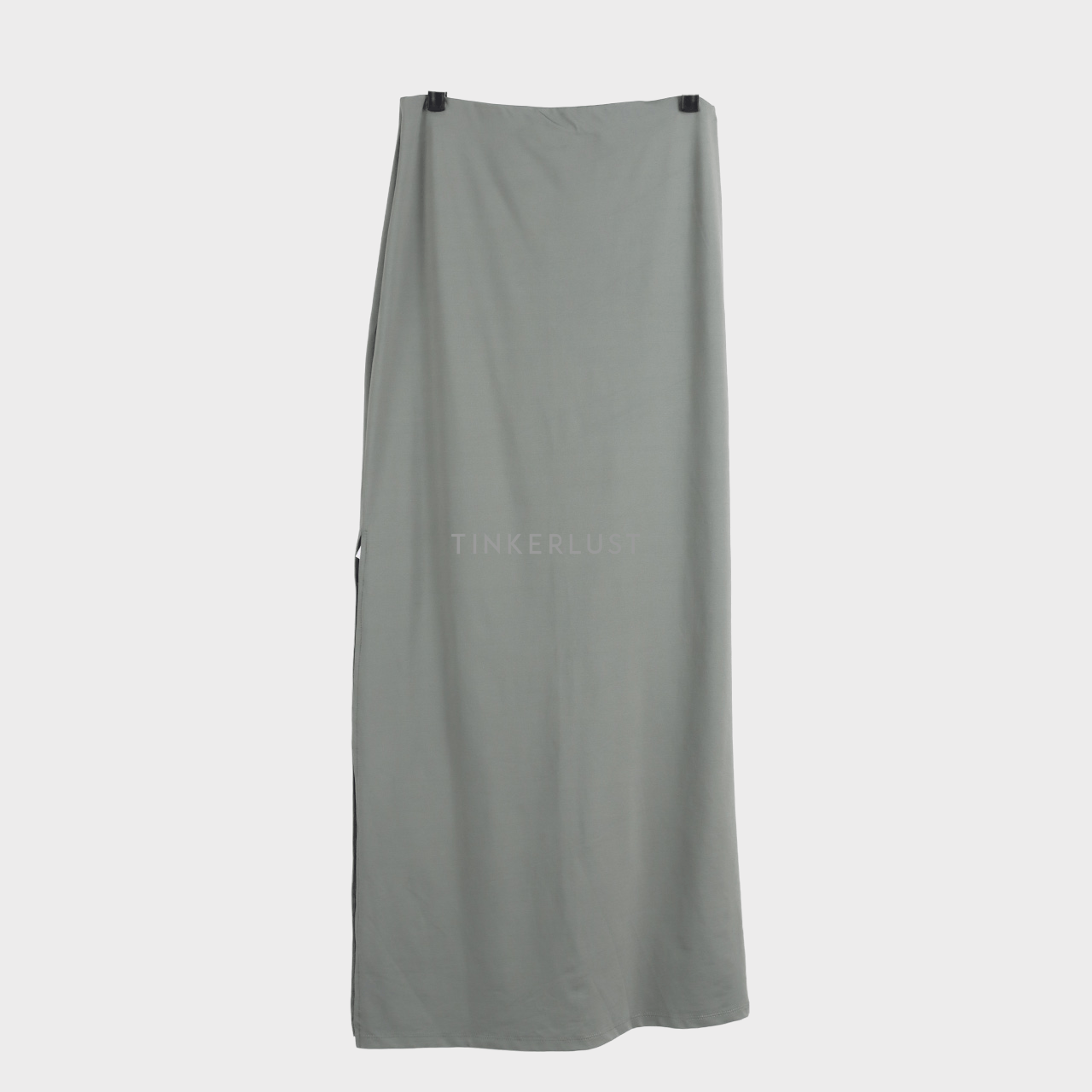 Bershka Sage Green Slit Maxi Skirt