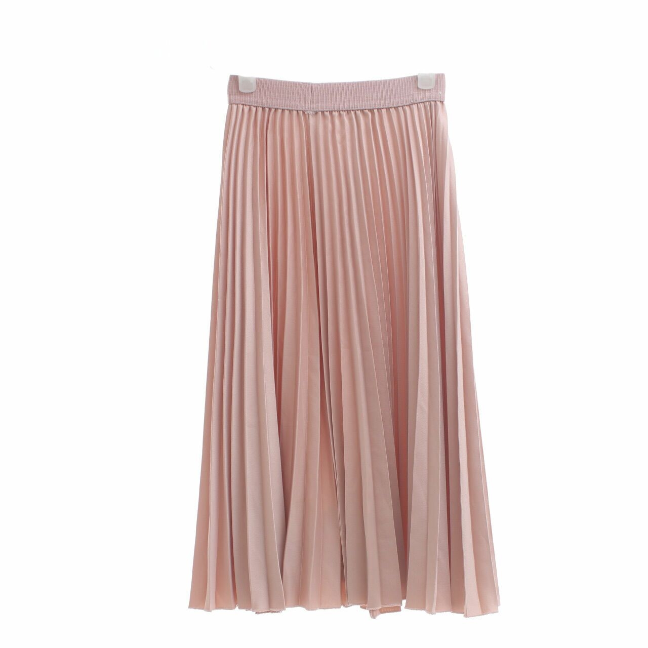 H&M Dusty Pink Pleated Midi Skirt