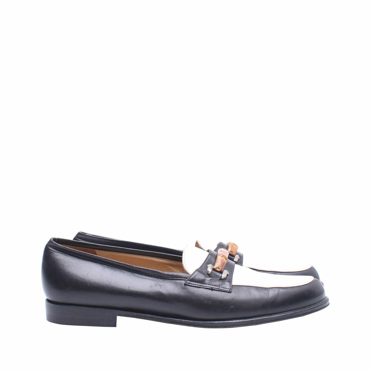 Gucci Black & White Loafers Flats Shoes