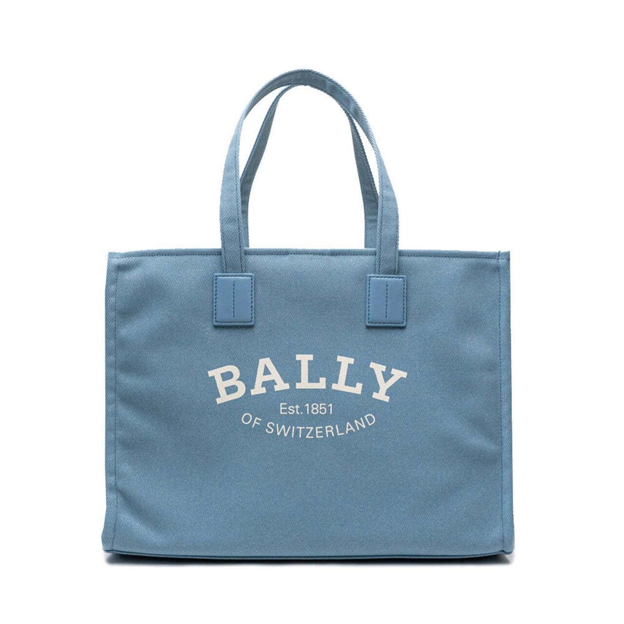 Bally Cystaliaew Canvas Tote Bag Sky Blue