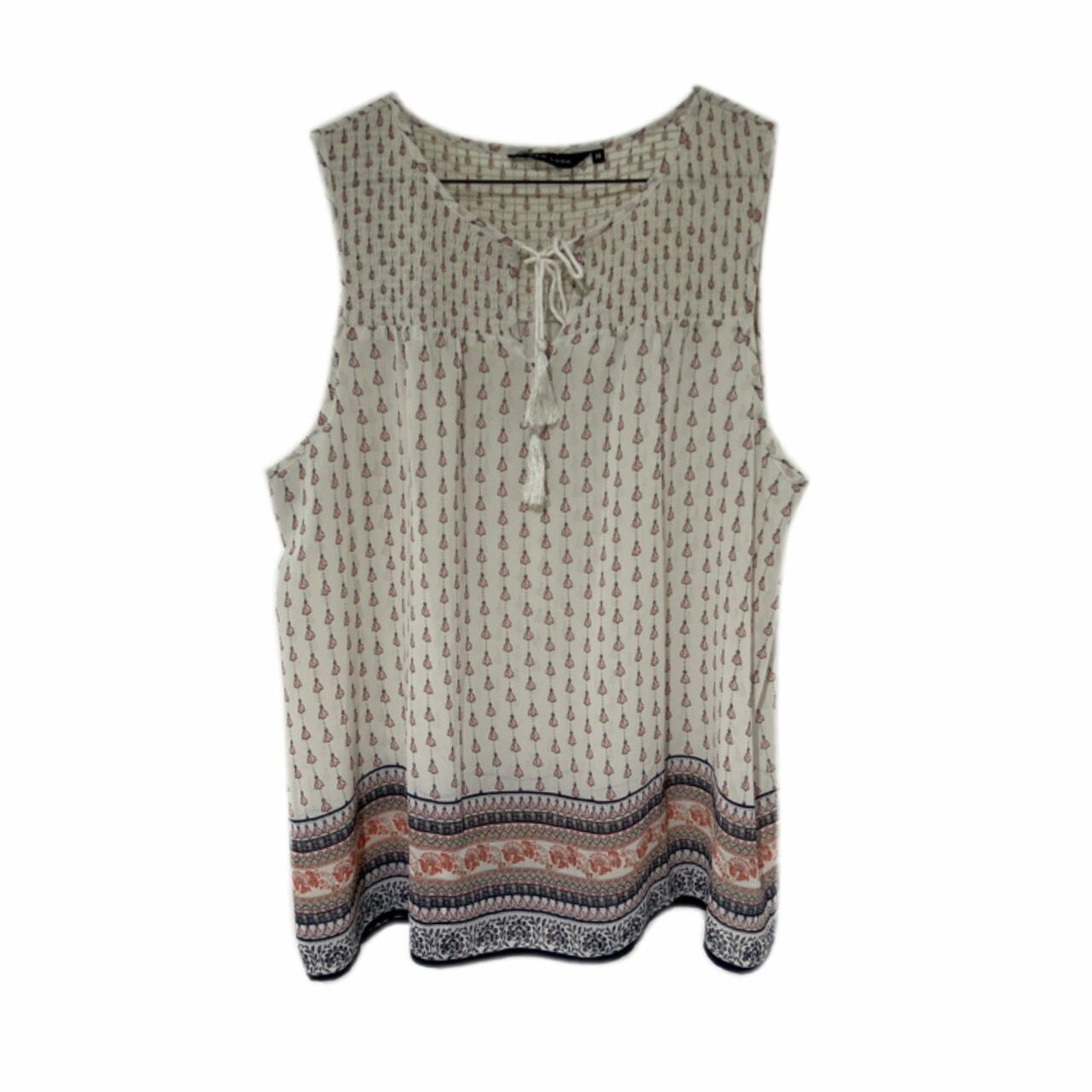 New Look White Patterned Sleeveless