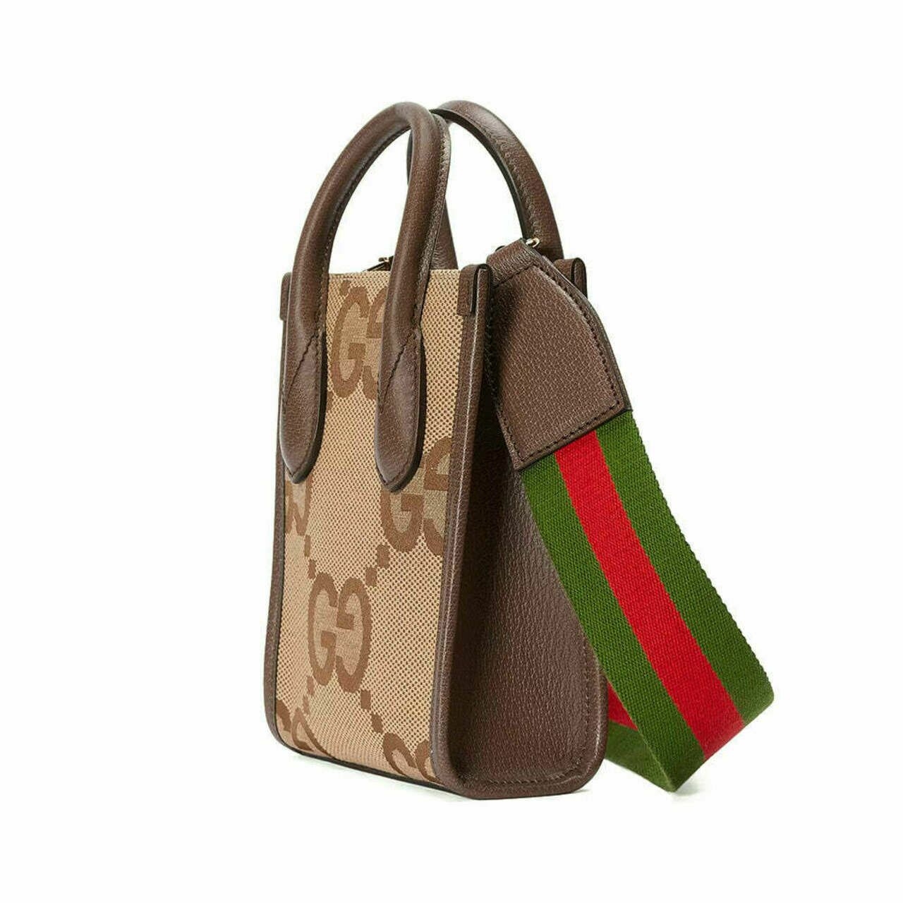 Jumbo GG mini Tote Bag Camel Ebony Brown