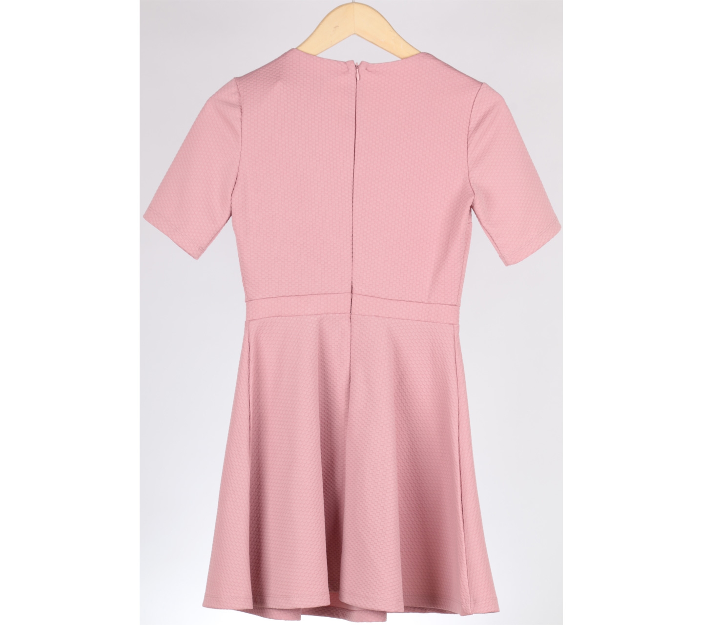 Forever 21 Pink Bow Detail Textured Midi Dress