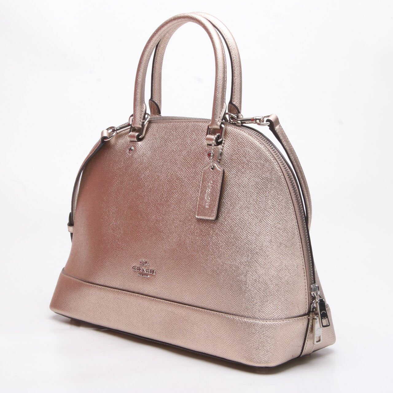 Coach Sierra Large Platinum Gold Satchel Bag