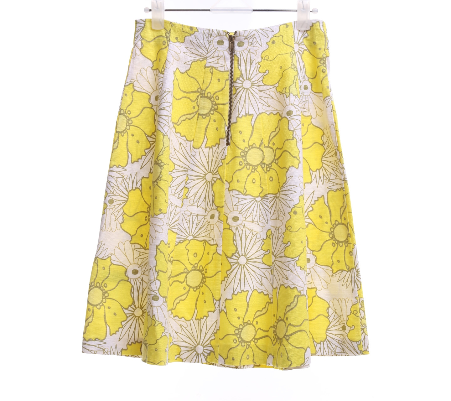 Topshop Yellow & White Floral Midi Skirt