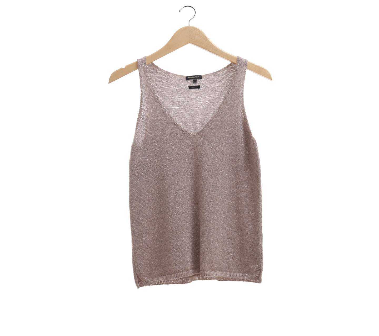 Massimo Dutti Taupe Glitter Sleeveless