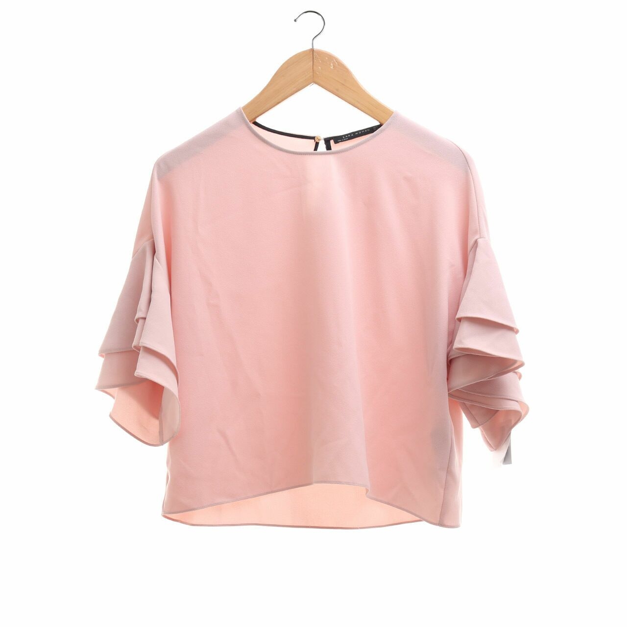 Zara Pink Ruffle Blouse