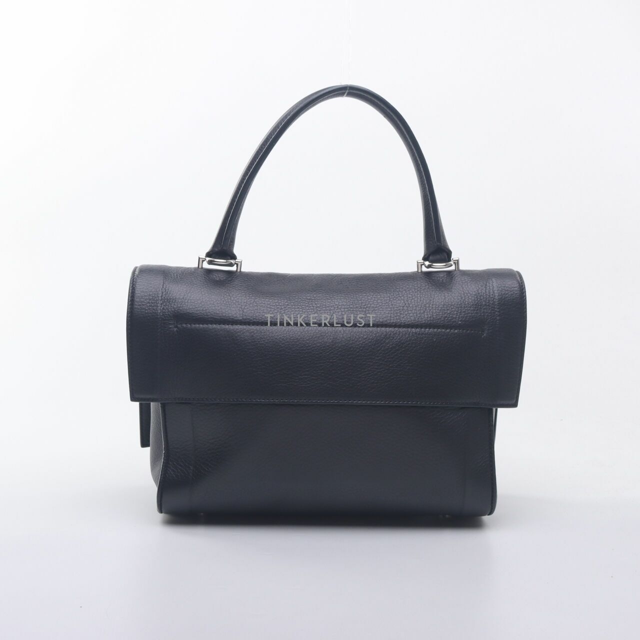 Givenchy Black Grained Calfskin Medium Shark Lock Satchel