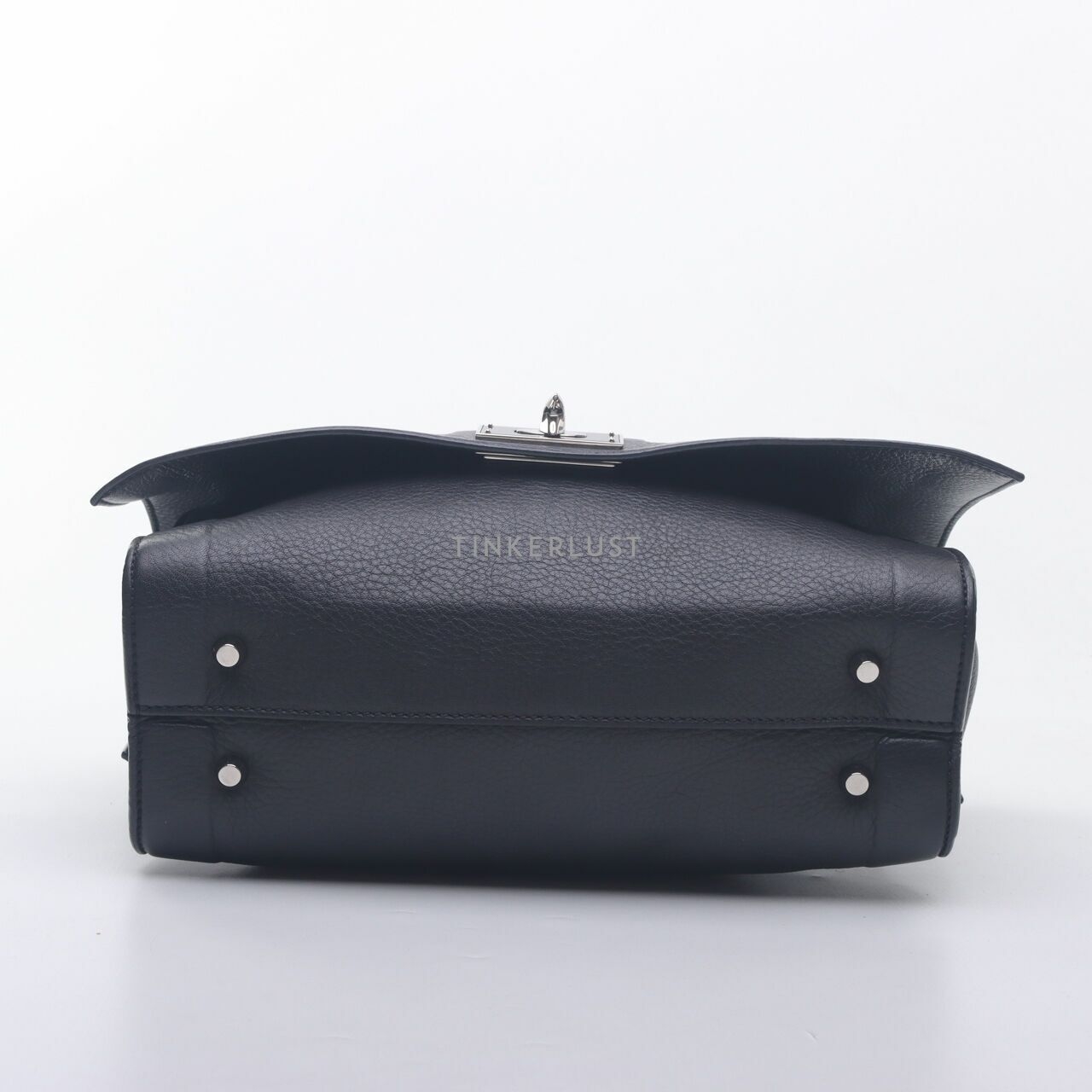 Givenchy Black Grained Calfskin Medium Shark Lock Satchel