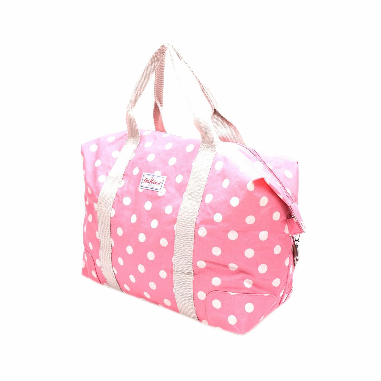 Cath Kidston Pink & Off White Polkadots Large Duffle Bag with long strap and pouch Tote Bag