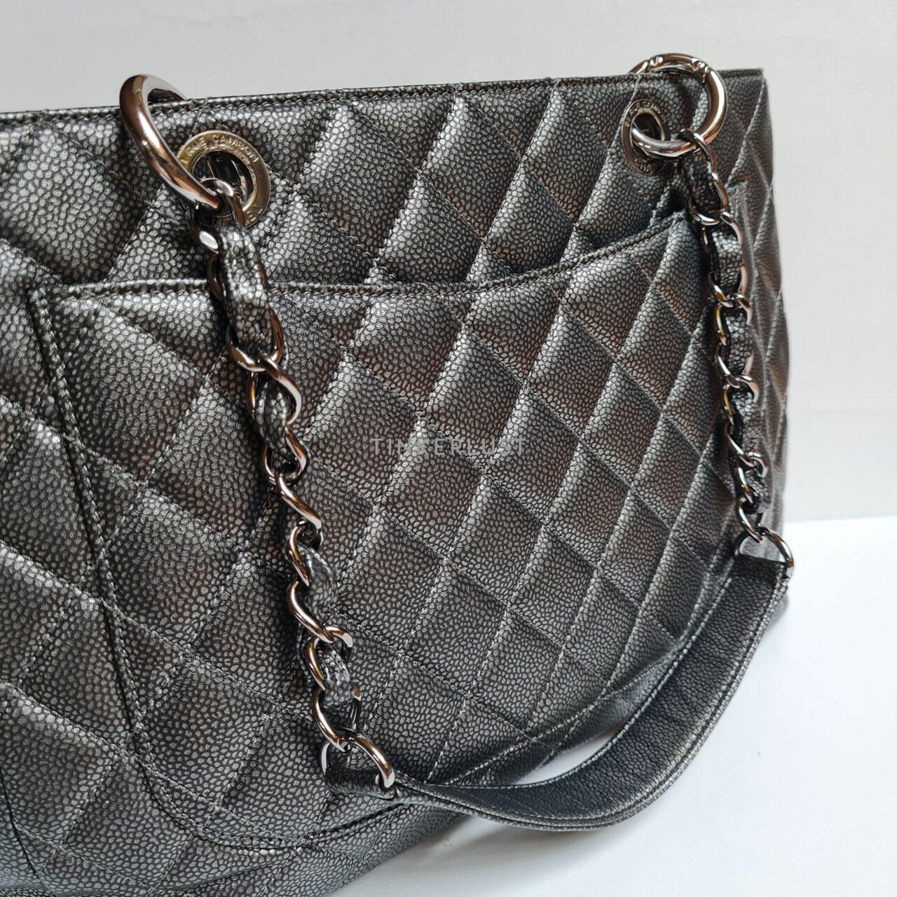 Chanel GST Grey Metalic SHW #15 Tote Bag