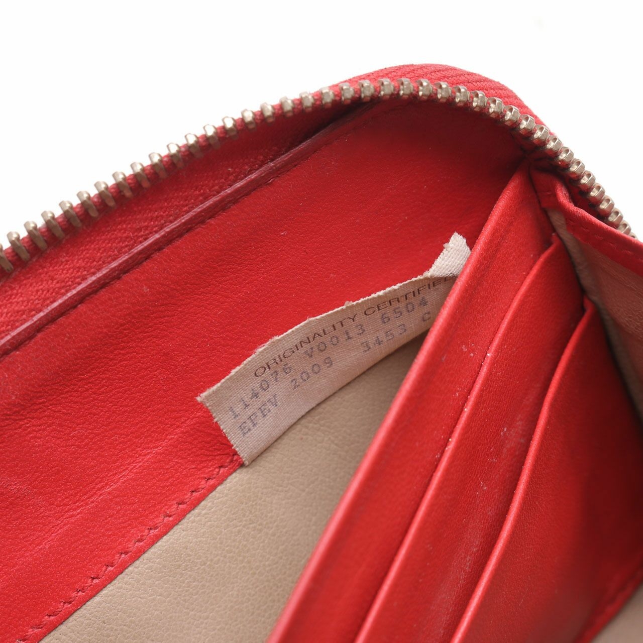 Bottega Veneta Red Round Long Zip Around Wallet