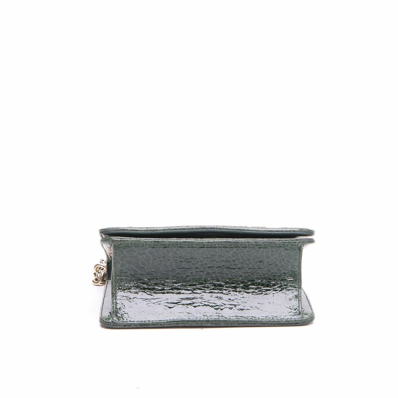 Christian Dior Diorama Small Dark Green Patent Leather Sling Bag