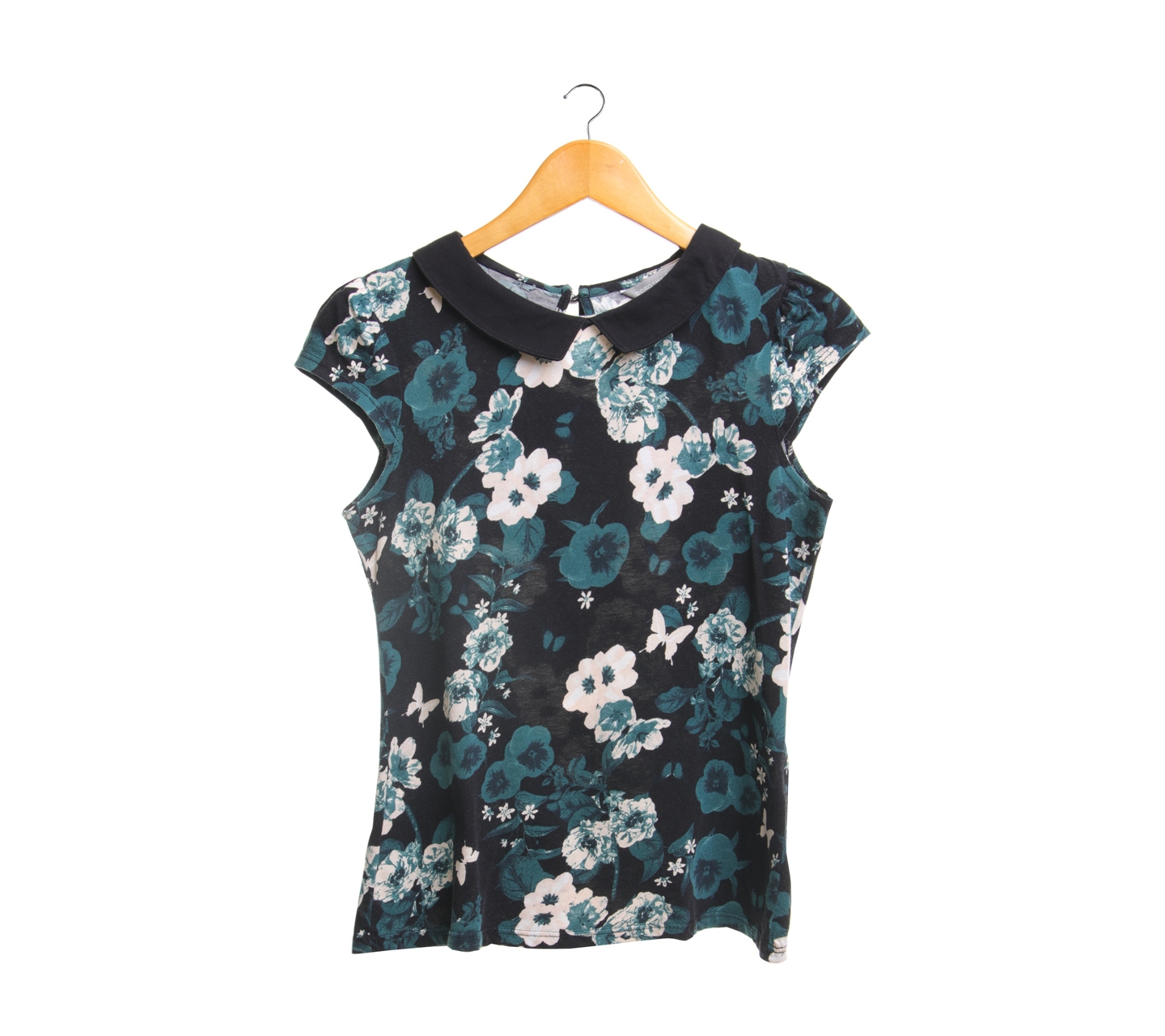 Dorothy Perkins Black Notched Cap, Floral Sleeveless