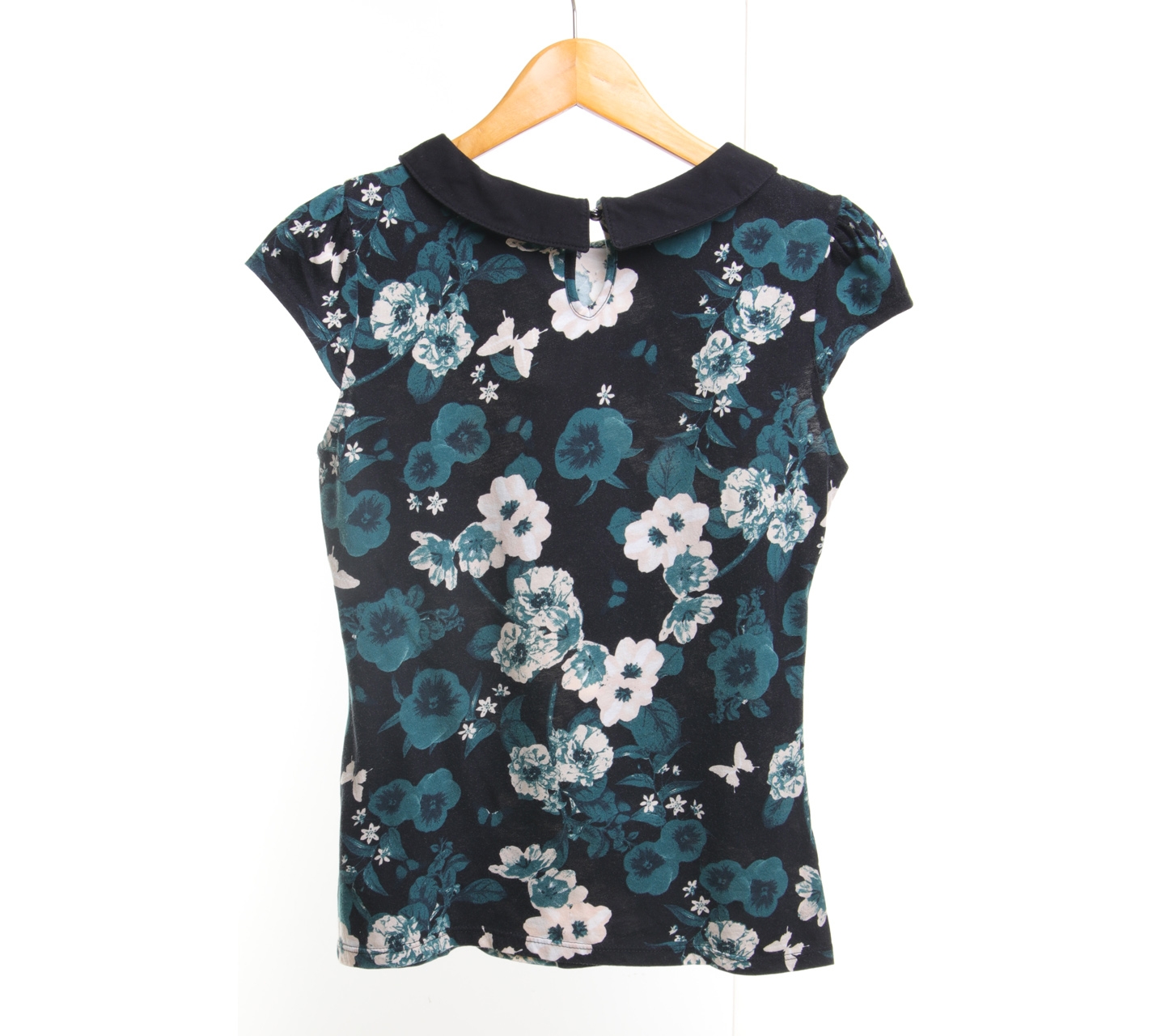 Dorothy Perkins Black Notched Cap, Floral Sleeveless