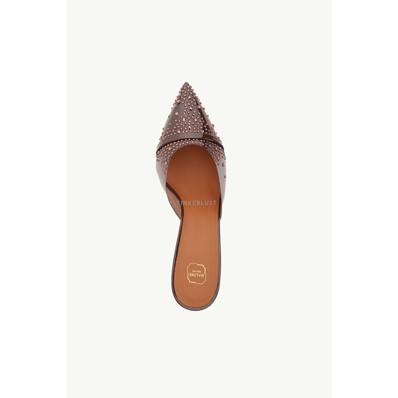 Malone Souliers Joella Crystal Embellished Heeled Mules 70mm in Mauve/Tobacco Heels