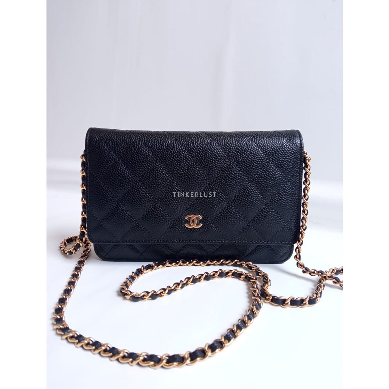 Chanel WOC Black Caviar GHW Chip Sling Bag