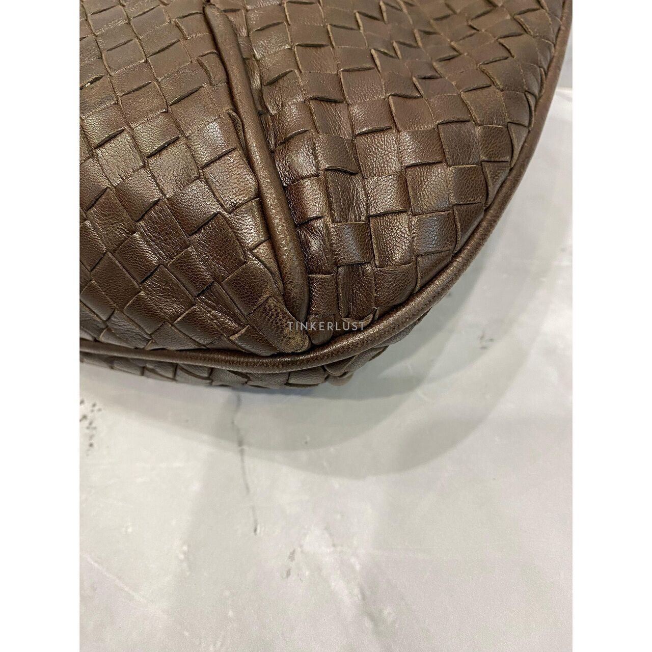 Bottega Veneta Hobo Hook Clasp Intrecciato Brown SHW Shoulder Bag