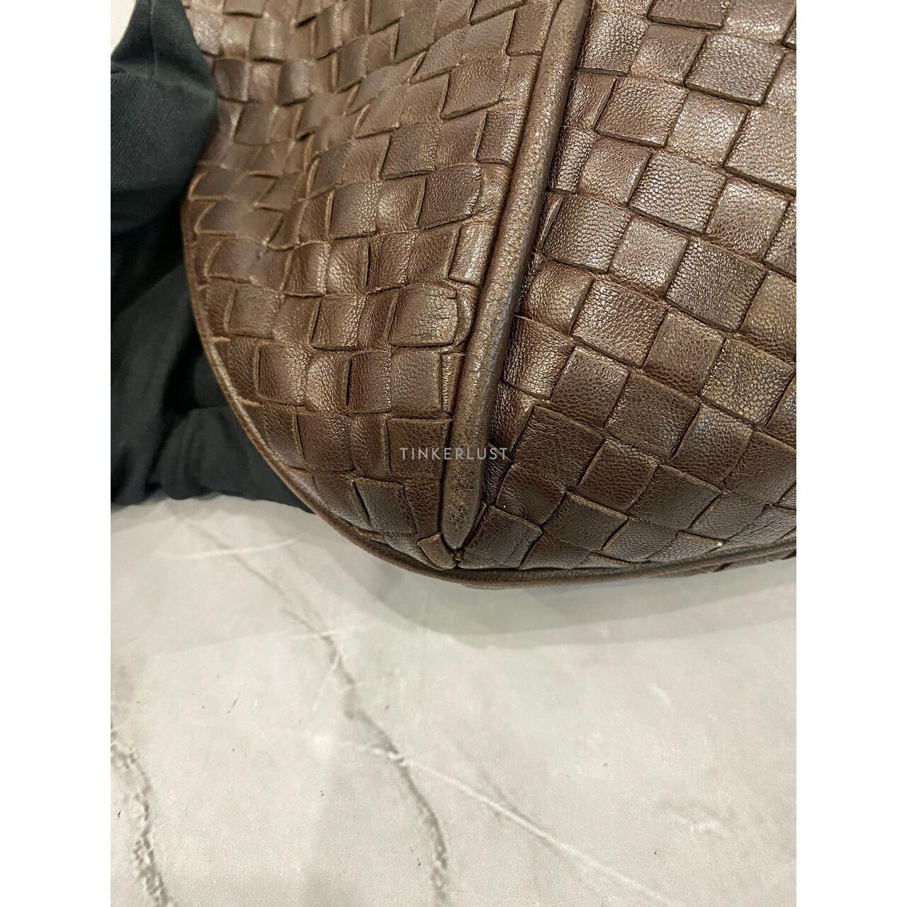 Bottega Veneta Hobo Hook Clasp Intrecciato Brown SHW Shoulder Bag