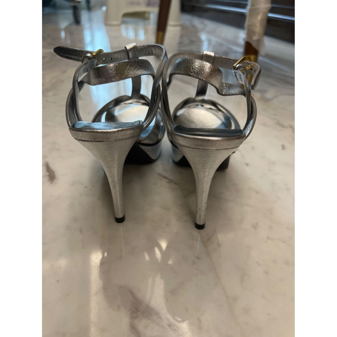 Saint Laurent Tribute Silver Heels