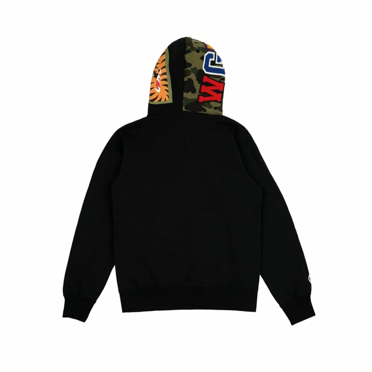 A Bathing Ape Black Shark Full Zip Hoodie Camo Hood Sweater