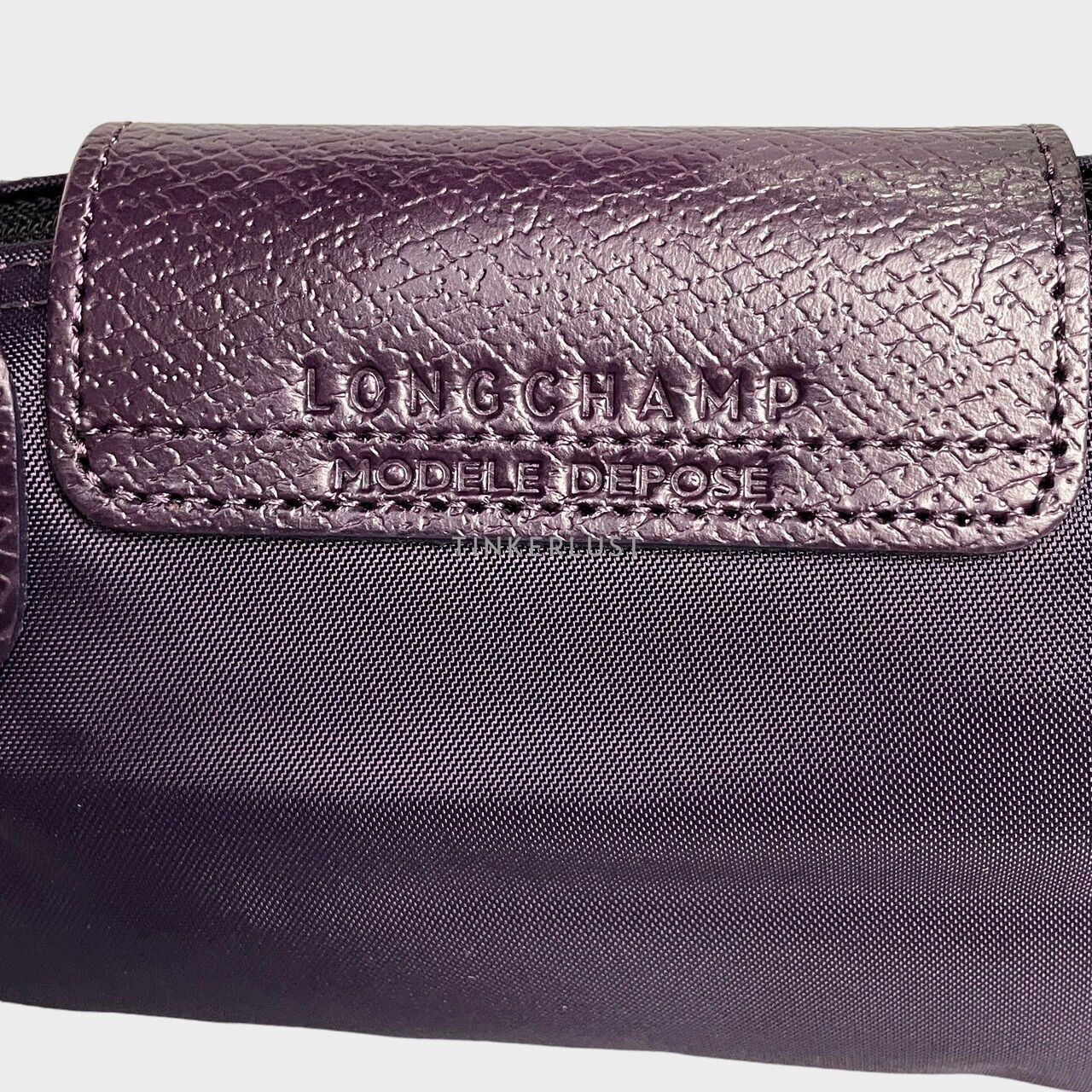 Longchamp Le Pliage Green Dark Purple Top-Handle Pouch