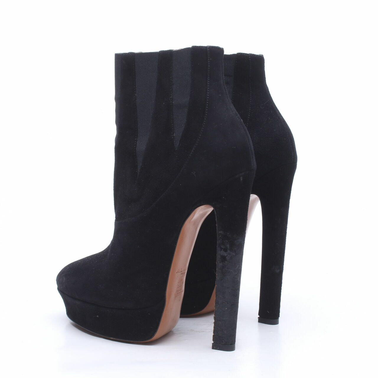 Alaia Black Suede Ankle Boots